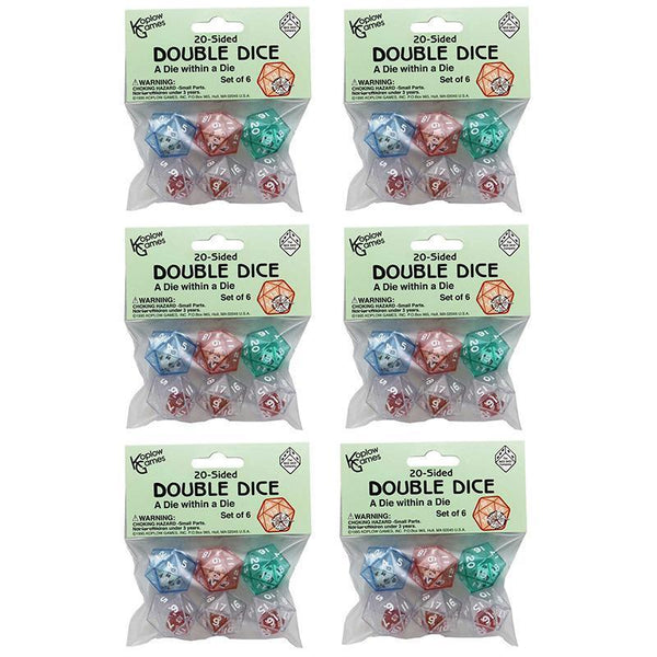 (6 EA) 20 SIDED DOUBLE DICE-Toys & Games-JadeMoghul Inc.