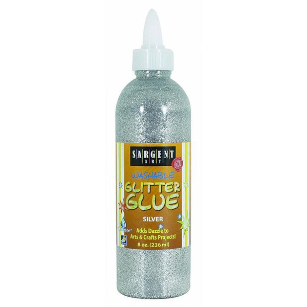 (6 EA) 8OZ GLITTER GLUE SILVER-Arts & Crafts-JadeMoghul Inc.