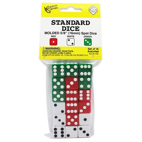 (6 EA) DOT DICE 6 EACH OF RED WHITE-Toys & Games-JadeMoghul Inc.