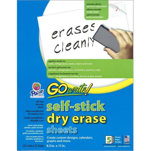 (6 EA) DRY ERASE SHEETS SELF STICK-Arts & Crafts-JadeMoghul Inc.