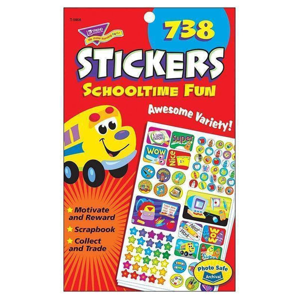 (6 EA) STICKER PAD SCHOOLTIME FUN-Learning Materials-JadeMoghul Inc.