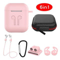 6 IN-1 Cases Lanyard Carabiner Protective Case For AirPods Headphone Silicone Cover For Air Pods 2 Case Accessories Storage Box AExp