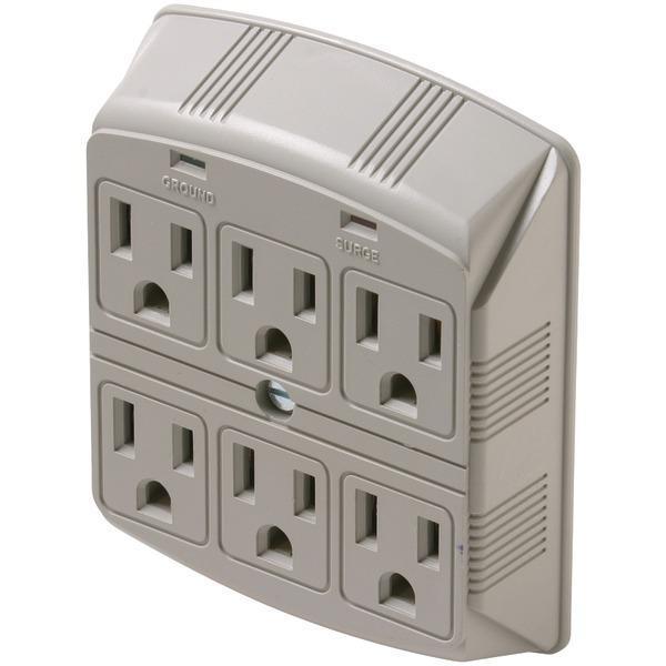 6-Outlet 270 Joules Plug-In Surge Protector-Power Strips-JadeMoghul Inc.