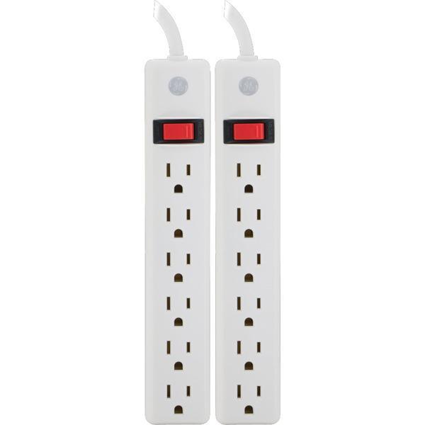 6-Outlet General-Purpose Power Strips with 2ft Cord, 2 pk-Power Strips-JadeMoghul Inc.