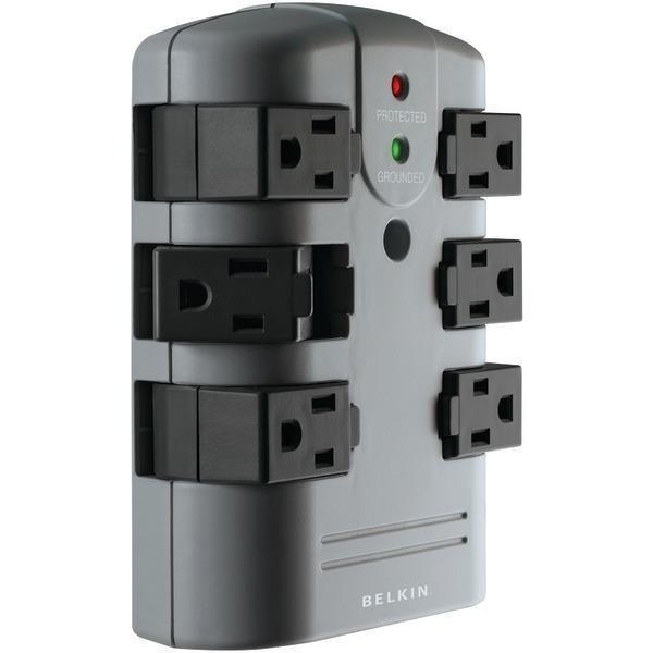 6-Outlet Pivot-Plug Surge Protector Wall Tap-Surge Protectors-JadeMoghul Inc.