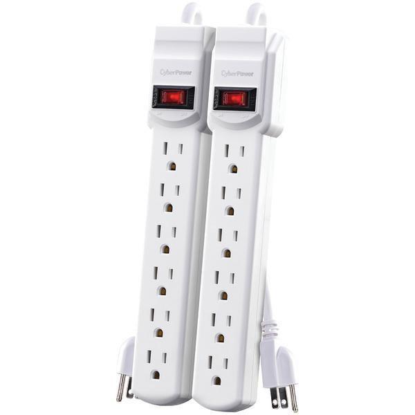 6-Outlet Power Strip, 2 pk-Power Strips-JadeMoghul Inc.