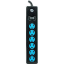 6-Outlet Power Strip (Black & Blue)-Power Strips-JadeMoghul Inc.