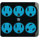 6-Outlet Power Tap (Black & Blue)-Power Strips-JadeMoghul Inc.