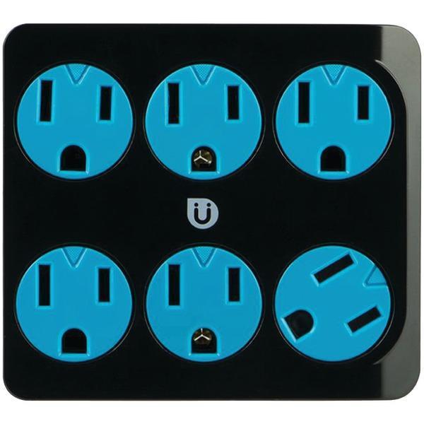 6-Outlet Power Tap (Black & Blue)-Power Strips-JadeMoghul Inc.