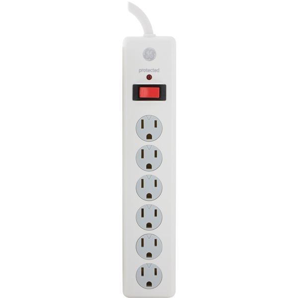 6-Outlet Surge Protector (White, 10ft Cord)-Surge Protectors-JadeMoghul Inc.