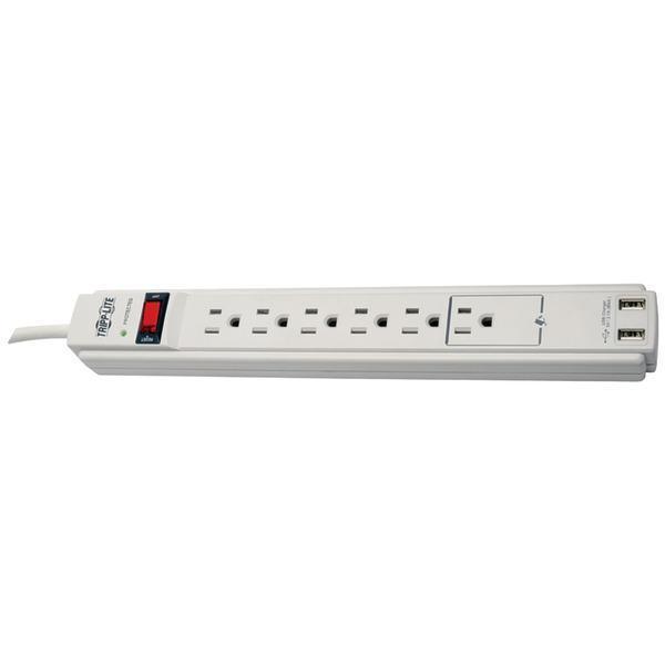 6-Outlet Surge Protector with 2 USB Ports-Surge Protectors-JadeMoghul Inc.