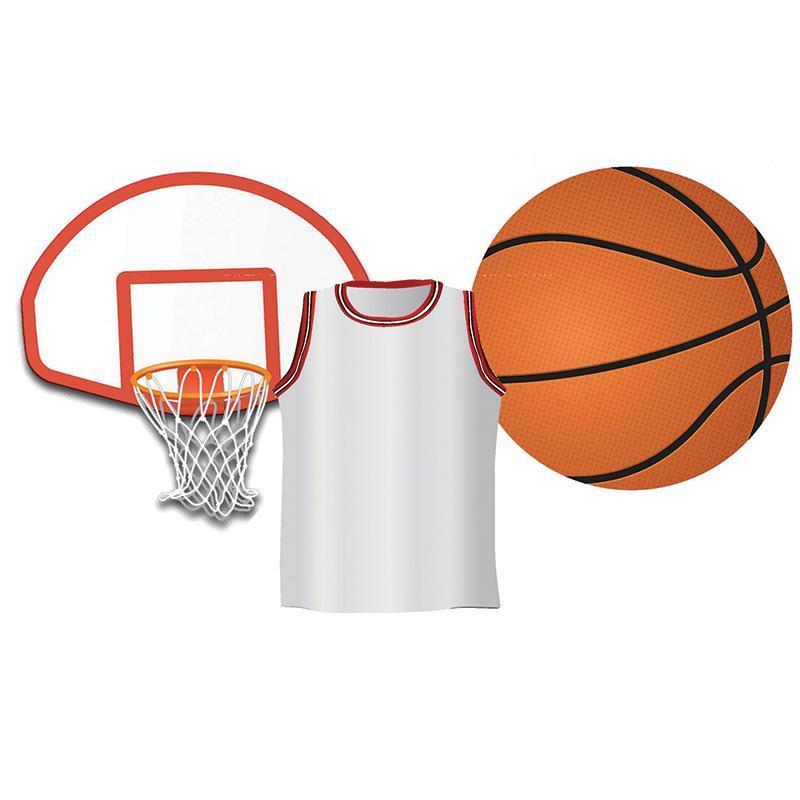 (6 PK) BASKETBALL ASSORTED CUT OUTS-Learning Materials-JadeMoghul Inc.