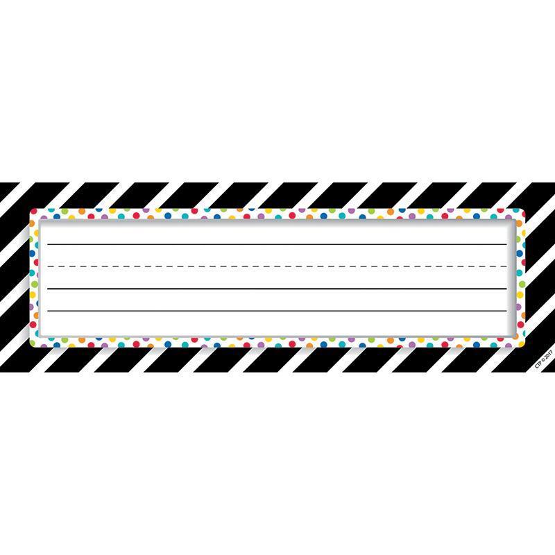 (6 PK) BOLD STRIPES/DOTS NAMEPLATES-Learning Materials-JadeMoghul Inc.