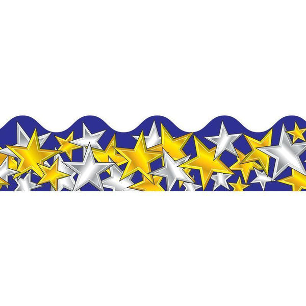 (6 PK) BORDER GOLD & SILVER STARS-Learning Materials-JadeMoghul Inc.