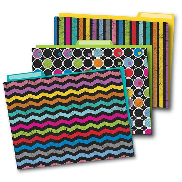 (6 PK) COLORFUL CHALKBOARD FOLDERS-Learning Materials-JadeMoghul Inc.