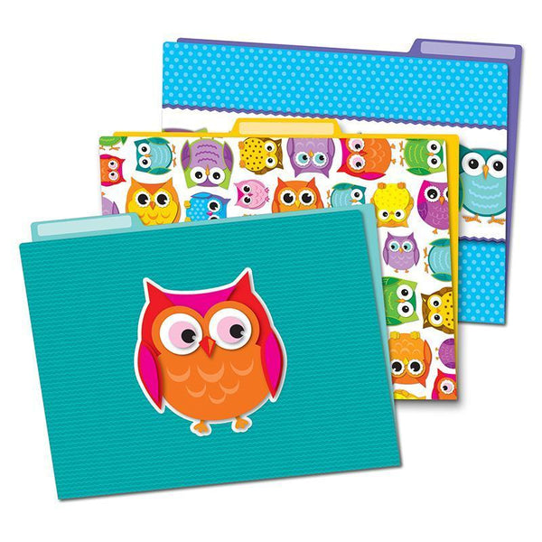 (6 PK) COLORFUL OWLS FOLDERS-Learning Materials-JadeMoghul Inc.