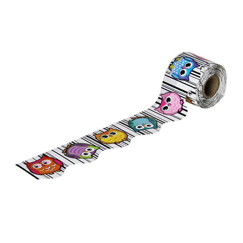 (6 PK) COLORFUL OWLS SCALLOPED-Learning Materials-JadeMoghul Inc.