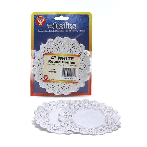 (6 PK) DOILIES 4 WHITE ROUND-Arts & Crafts-JadeMoghul Inc.