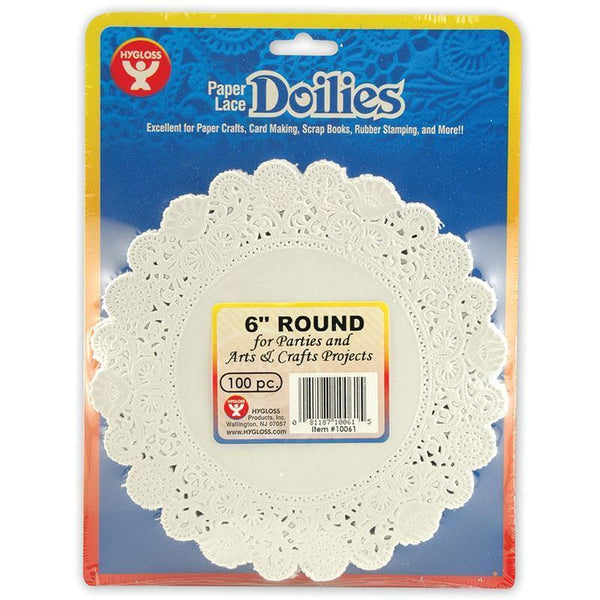 (6 PK) DOILIES 6 WHITE ROUND-Arts & Crafts-JadeMoghul Inc.