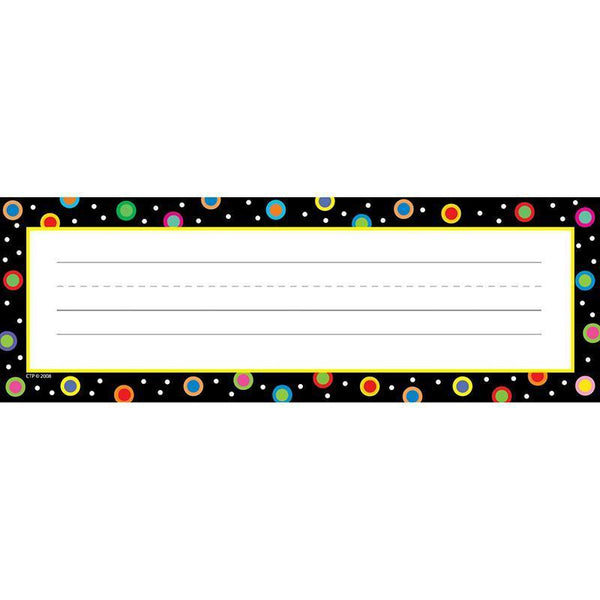 (6 PK) DOTS ON BLACK NAME PLATES-Learning Materials-JadeMoghul Inc.