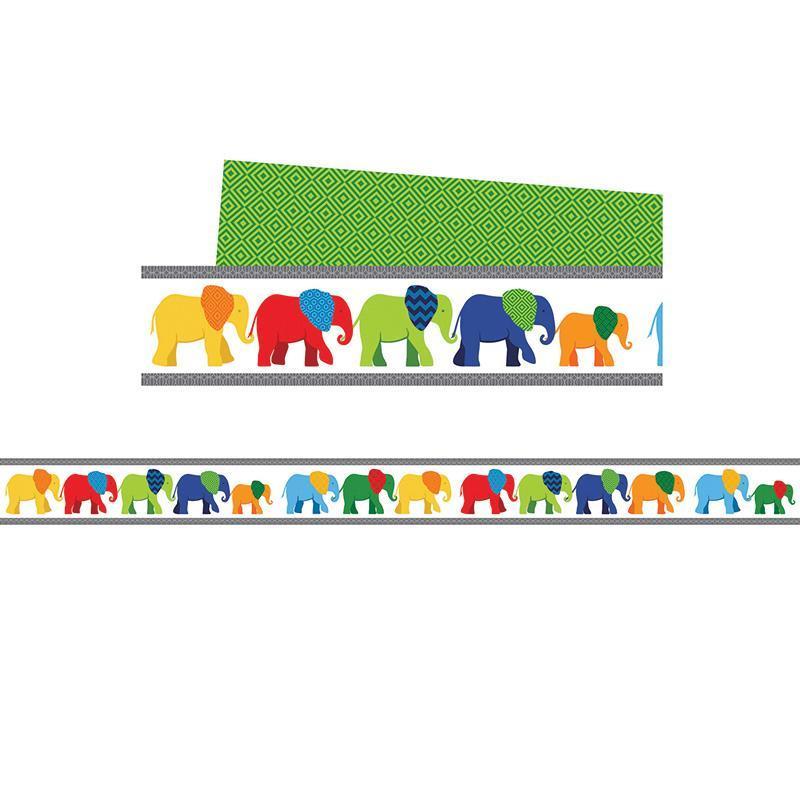 (6 PK) ELEPHANT BORDER GR PK-8-Learning Materials-JadeMoghul Inc.