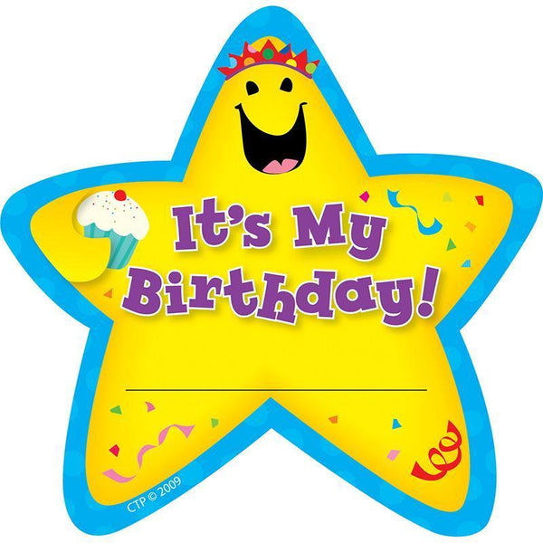 (6 PK) STAR BADGES ITS MY BIRTHDAY-Learning Materials-JadeMoghul Inc.