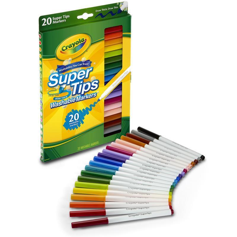 (6 PK) WASHABLE MARKERS 20CT SUPER-Arts & Crafts-JadeMoghul Inc.