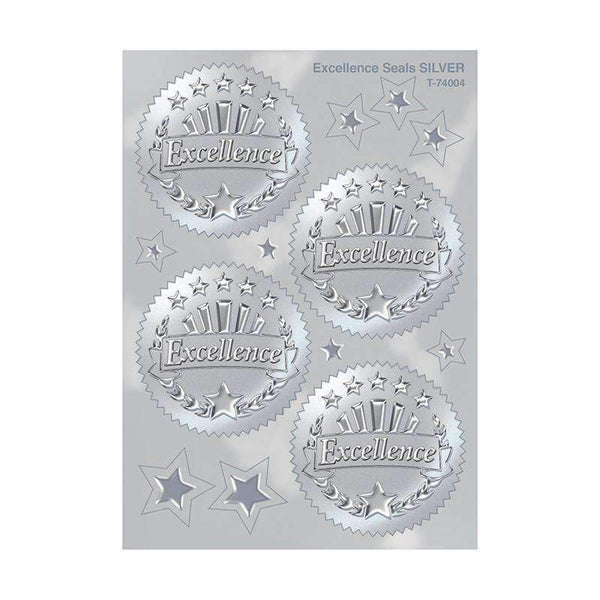 (6 PK) AWARD SEAL EXCELLENCE SILVER-Learning Materials-JadeMoghul Inc.