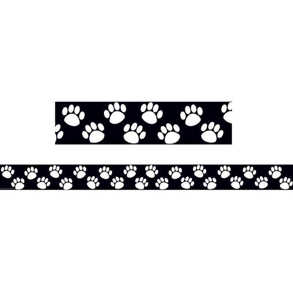(6 Pk) Black With White Paw Prints-Learning Materials-JadeMoghul Inc.
