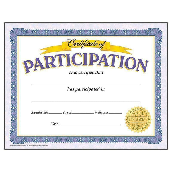 (6 PK) CERTIFICATE OF PARTICIPATION-Learning Materials-JadeMoghul Inc.