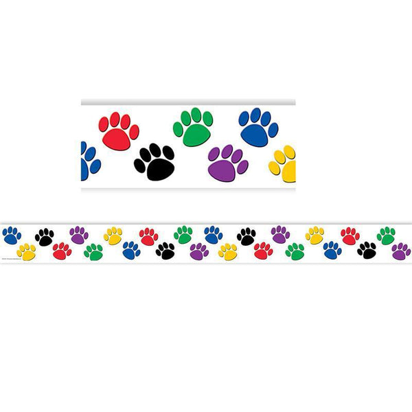 (6 Pk) Colorful Paw Prints Border-Learning Materials-JadeMoghul Inc.