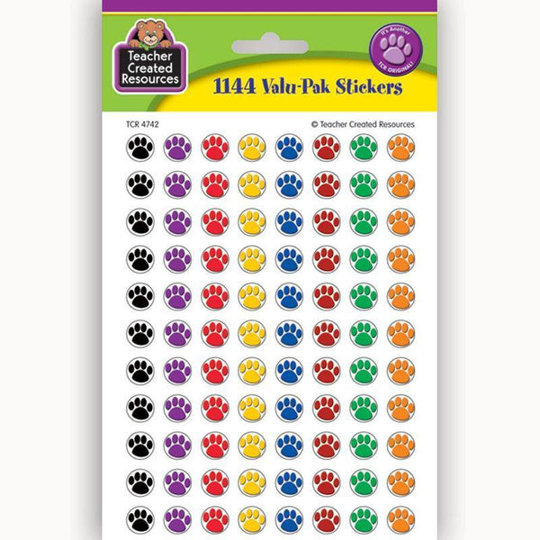 (6 Pk) Colorful Paw Prints Mini-Learning Materials-JadeMoghul Inc.