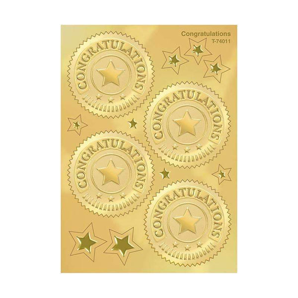 (6 PK) CONGRATULATIONS GOLD AWARD-Learning Materials-JadeMoghul Inc.