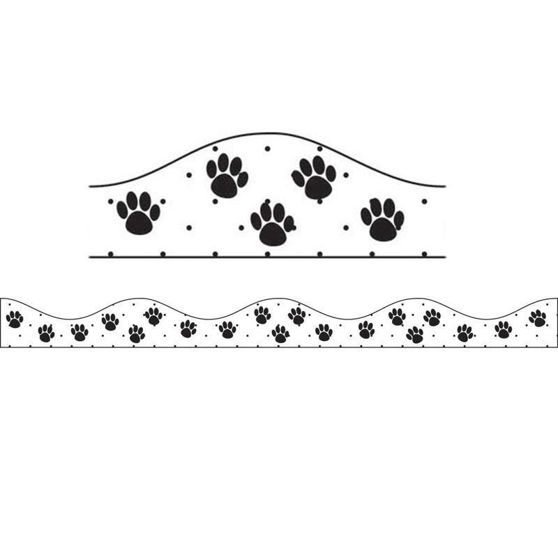 (6 Pk) Magnetic Border Black Paws-Supplies-JadeMoghul Inc.