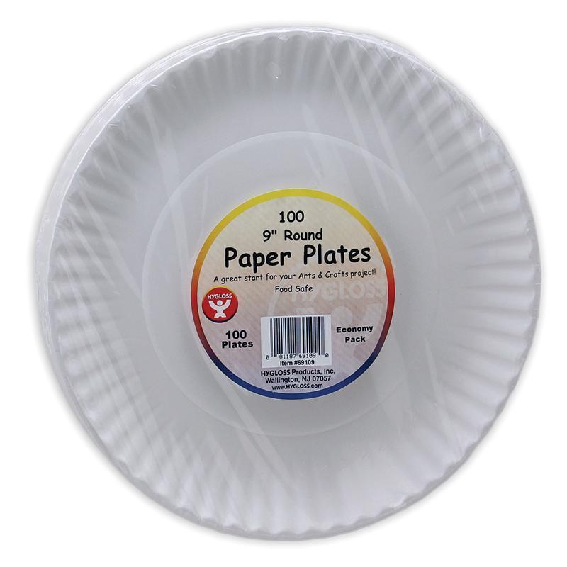 (6 PK) PAPER PLATES 9IN 100 PER PK-Arts & Crafts-JadeMoghul Inc.