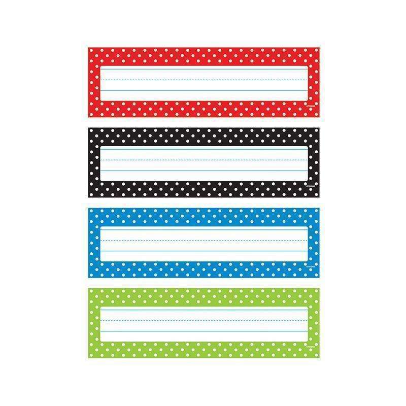 (6 PK) POLKA DOTS DESK TOPPERS NAME-Learning Materials-JadeMoghul Inc.