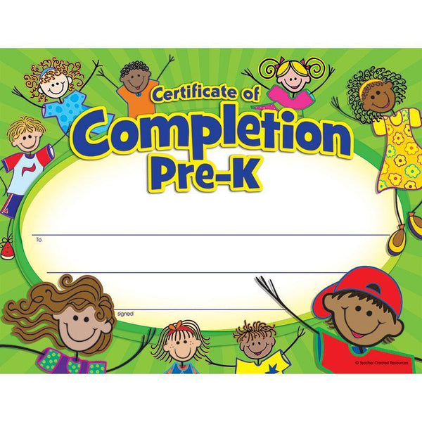 (6 Pk) Pre K Certificate Of-Learning Materials-JadeMoghul Inc.