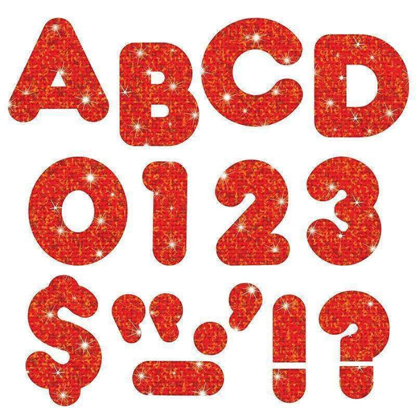(6 PK) READY LETTERS 3IN RED SPRKL-Learning Materials-JadeMoghul Inc.