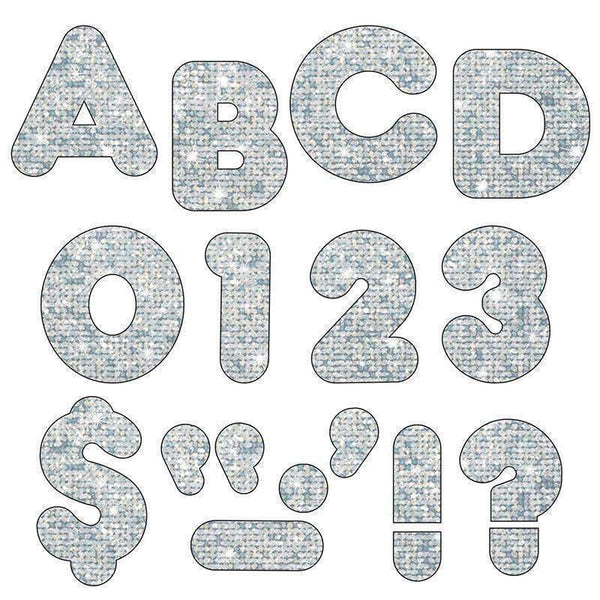 (6 PK) READY LETTERS 3IN SILVER-Learning Materials-JadeMoghul Inc.