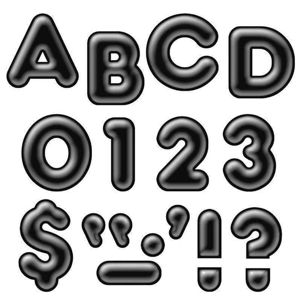 (6 PK) READY LETTERS 4IN 3-D BLACK-Learning Materials-JadeMoghul Inc.