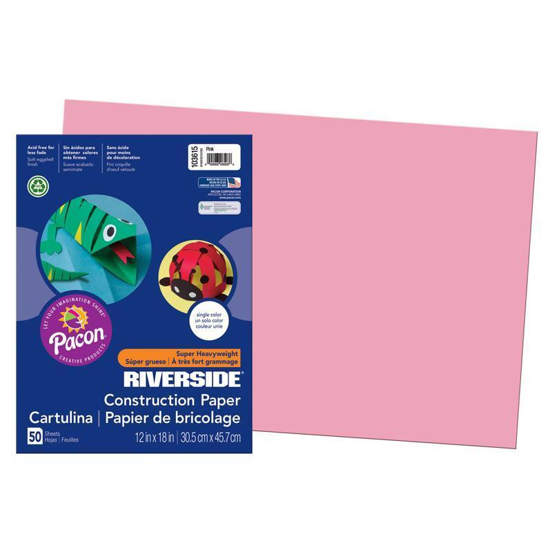 (6 PK) RIVERSIDE 12X18 PINK 50 SHT-Arts & Crafts-JadeMoghul Inc.