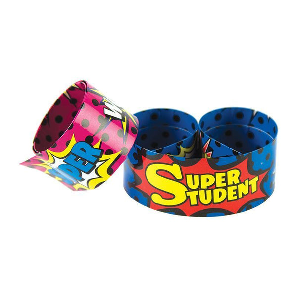 (6 Pk) Slap Bracelets Superhero-Learning Materials-JadeMoghul Inc.