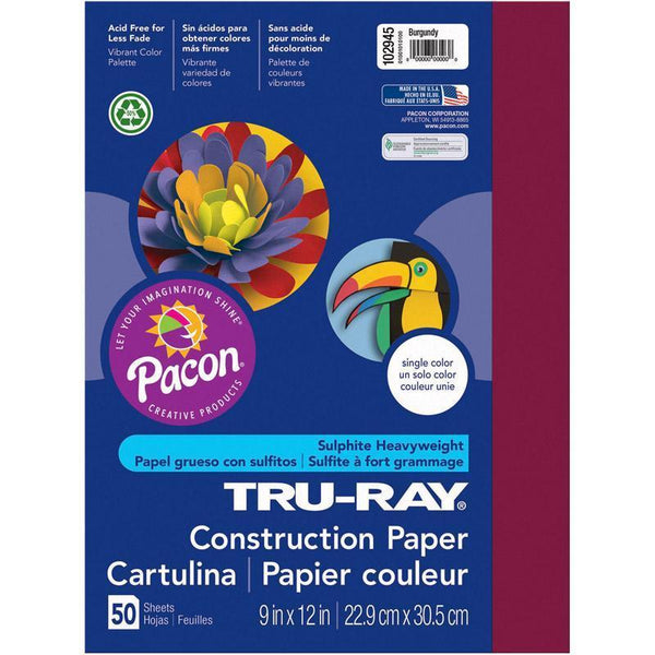 (6 PK) TRU RAY 9X12 BURGUNDY-Arts & Crafts-JadeMoghul Inc.