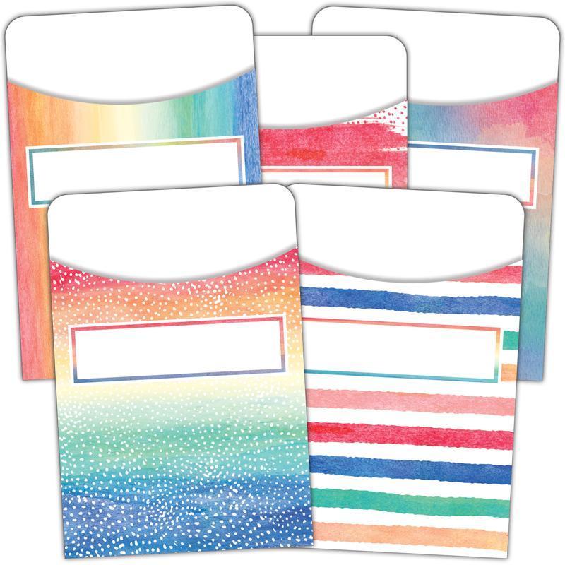 (6 Pk) Watercolor Library Pockets-Learning Materials-JadeMoghul Inc.