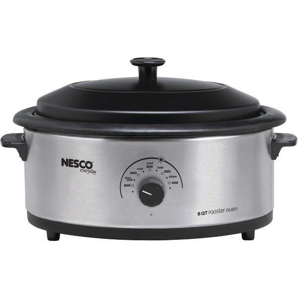 6-Quart Nonstick Roaster Oven (Stainless Steel)-Small Appliances & Accessories-JadeMoghul Inc.