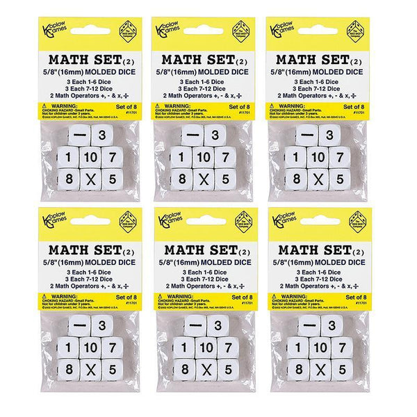 (6 ST) WHOLE NUMBER DICE-Toys & Games-JadeMoghul Inc.