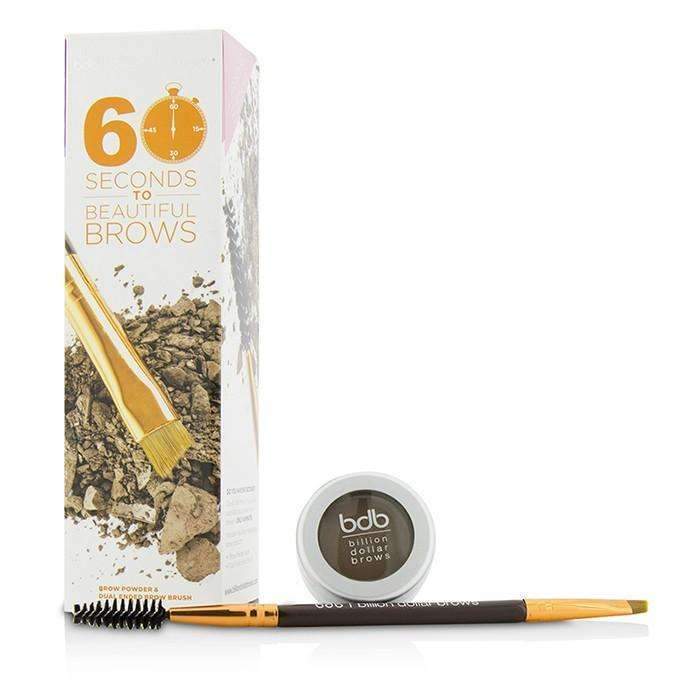 60 Seconds To Beautiful Brows Kit (1x Brow Powder, 1x Dual Ended Brow Brush) - Taupe - 2pcs-Make Up-JadeMoghul Inc.