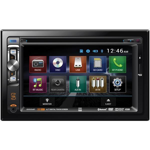 6.2" Double-DIN In-Dash DVD Receiver with Bluetooth(R)-Receivers & Accessories-JadeMoghul Inc.