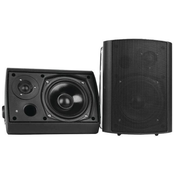6.5" Indoor/Outdoor Wall-Mount Bluetooth(R) Speaker System (Black)-Speakers, Subwoofers & Accessories-JadeMoghul Inc.