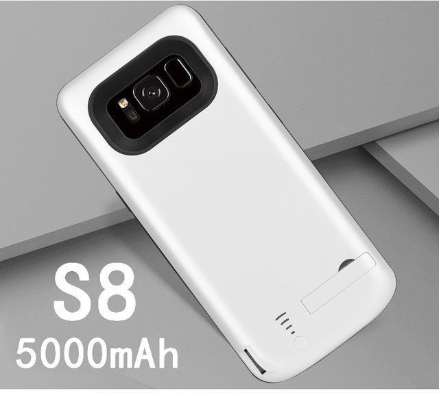 6500mAh Slim shockproof Battery Charger Case For Samsung Galaxy S8 S9 Plus Note 8 External Rechargeable Power Bank Charing Cover-S8-White-JadeMoghul Inc.